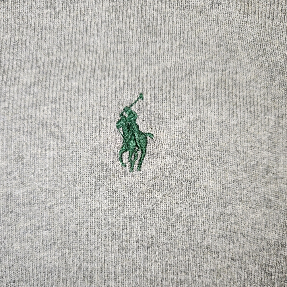 Polo Ralph Lauren 100% Pima Cotton V-Neck Sweater Mens Size Large Gray Jumper - Picture 3 of 9
